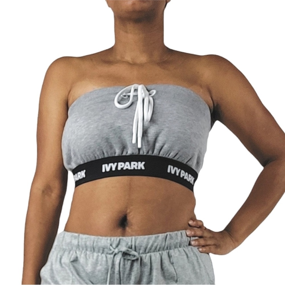 IVY PARK Gray Strapless Bandeau